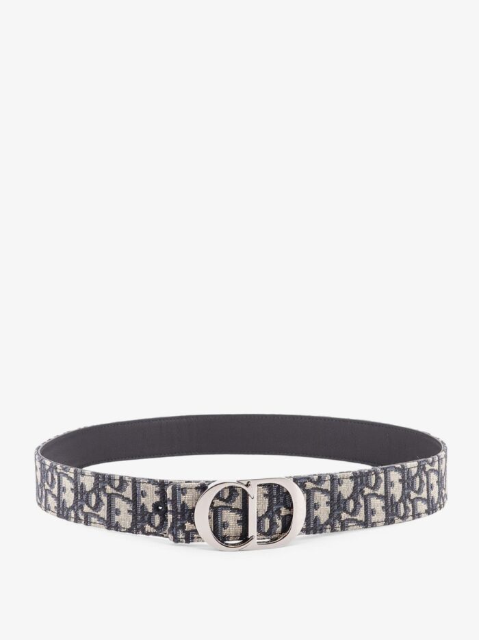 Reversible Leather And Dior Oblique Fabric Belt