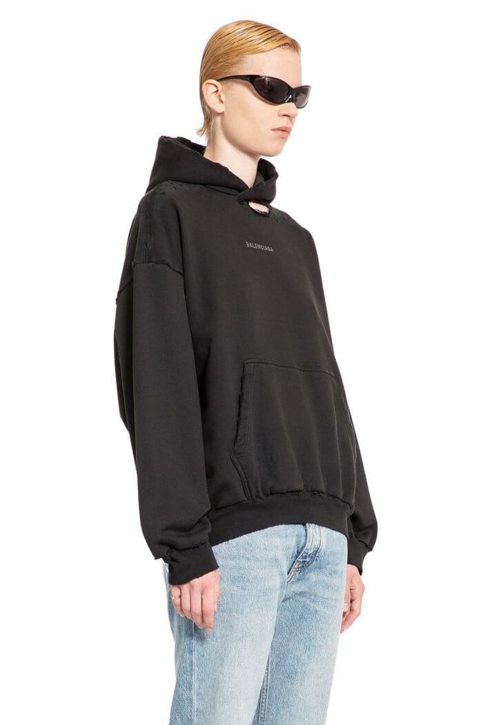 Rhinestone Balenciaga Back Medium Fit Hoodie