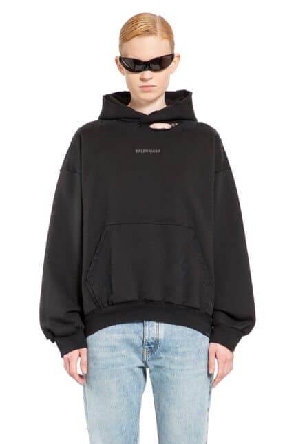 Rhinestone Balenciaga Back Medium Fit Hoodie