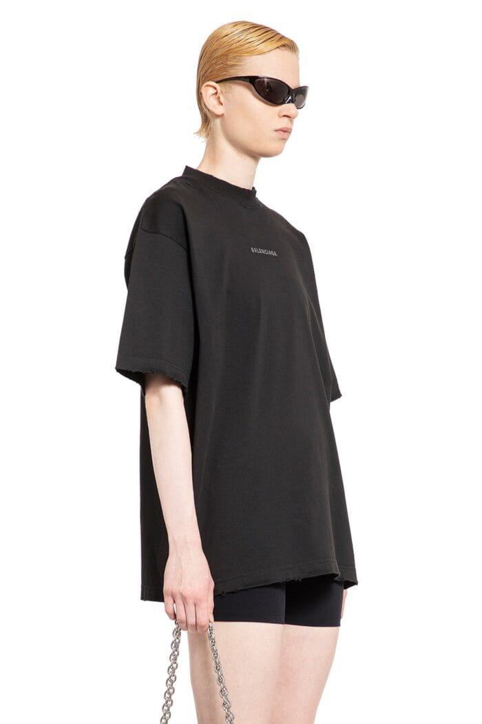 Rhinestone Balenciaga Back Medium Fit T-shirt