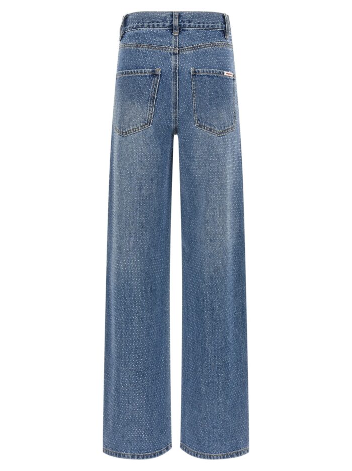 SELF PORTRAIT 'Rhinestone Denim Straight Leg' Jeans