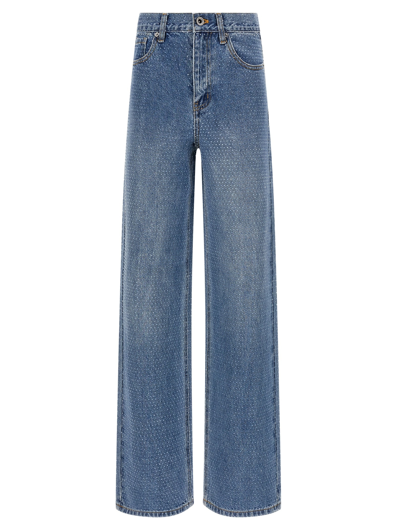 SELF PORTRAIT 'Rhinestone Denim Straight Leg' Jeans