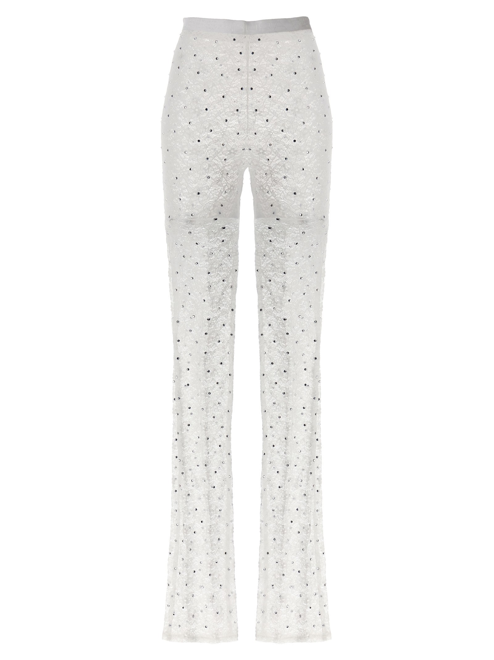 ALESSANDRA RICH Rhinestone Lace Leggings