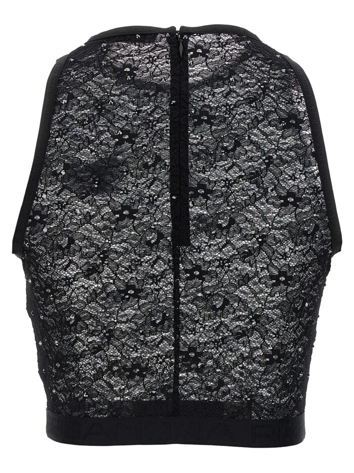 ALESSANDRA RICH Rhinestone Lace Top