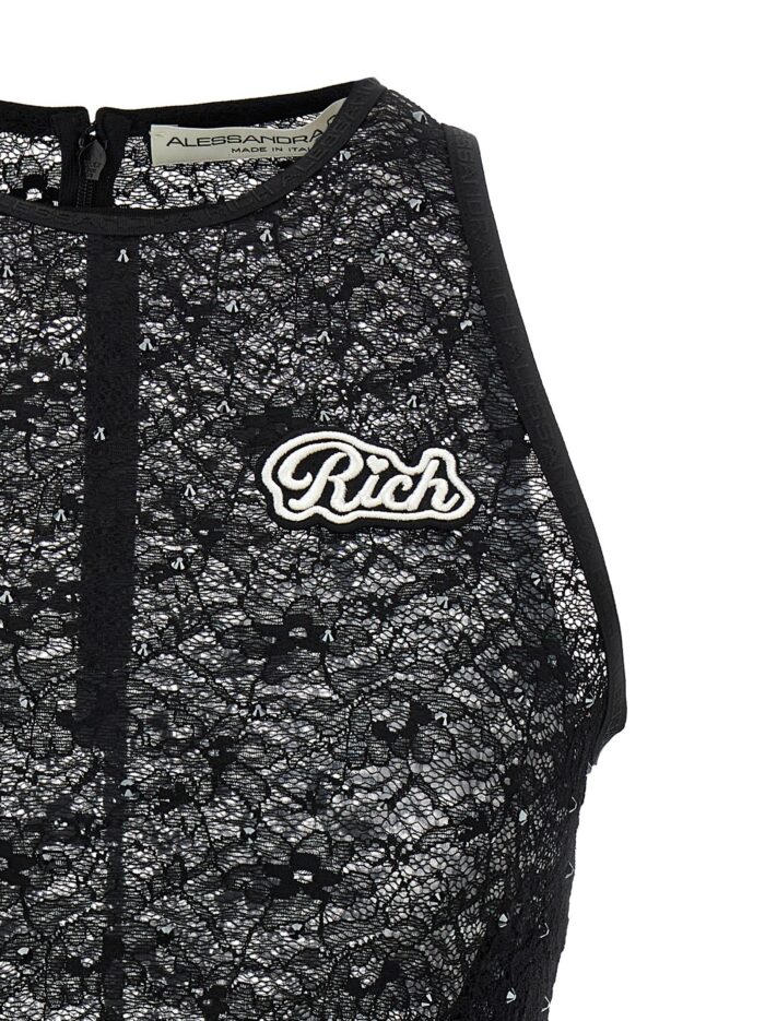 ALESSANDRA RICH Rhinestone Lace Top