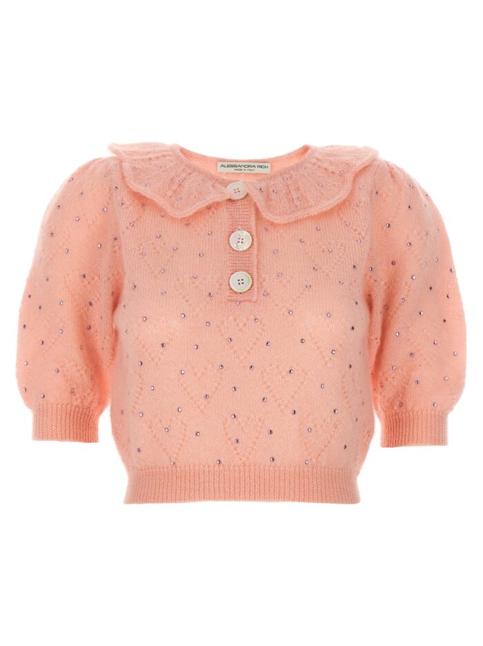 alessandra rich rhinestone sweater ALESSANDRA RICH Rhinestone Sweater