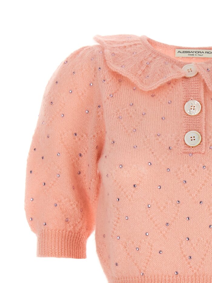 ALESSANDRA RICH Rhinestone Sweater