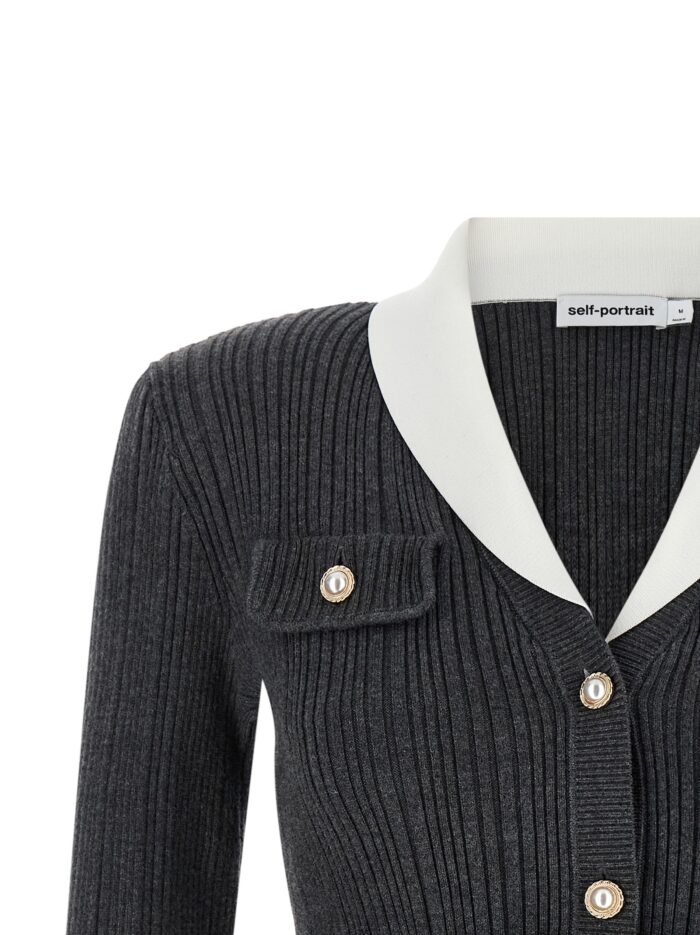 SELF PORTRAIT Ribbed Cardigan