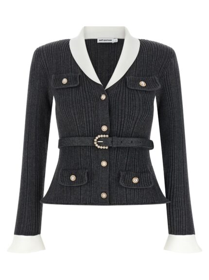 SELF PORTRAIT Ribbed Cardigan