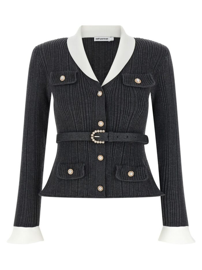 SELF PORTRAIT Ribbed Cardigan