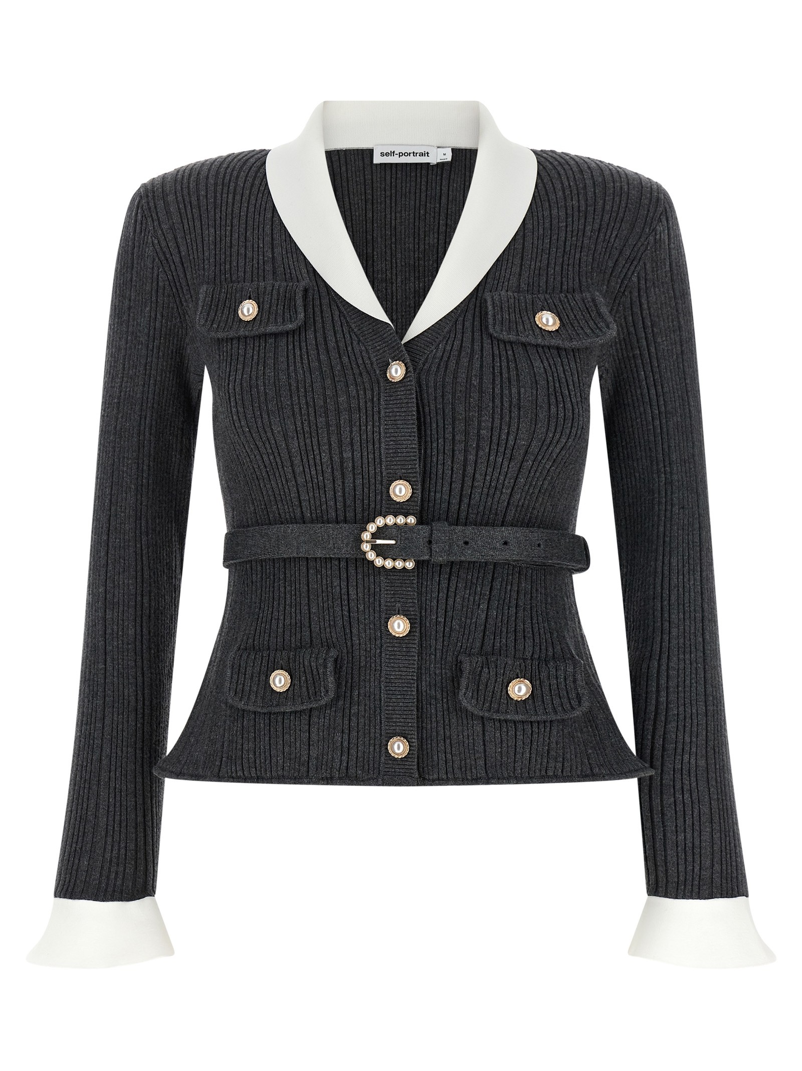 SELF PORTRAIT Ribbed Cardigan