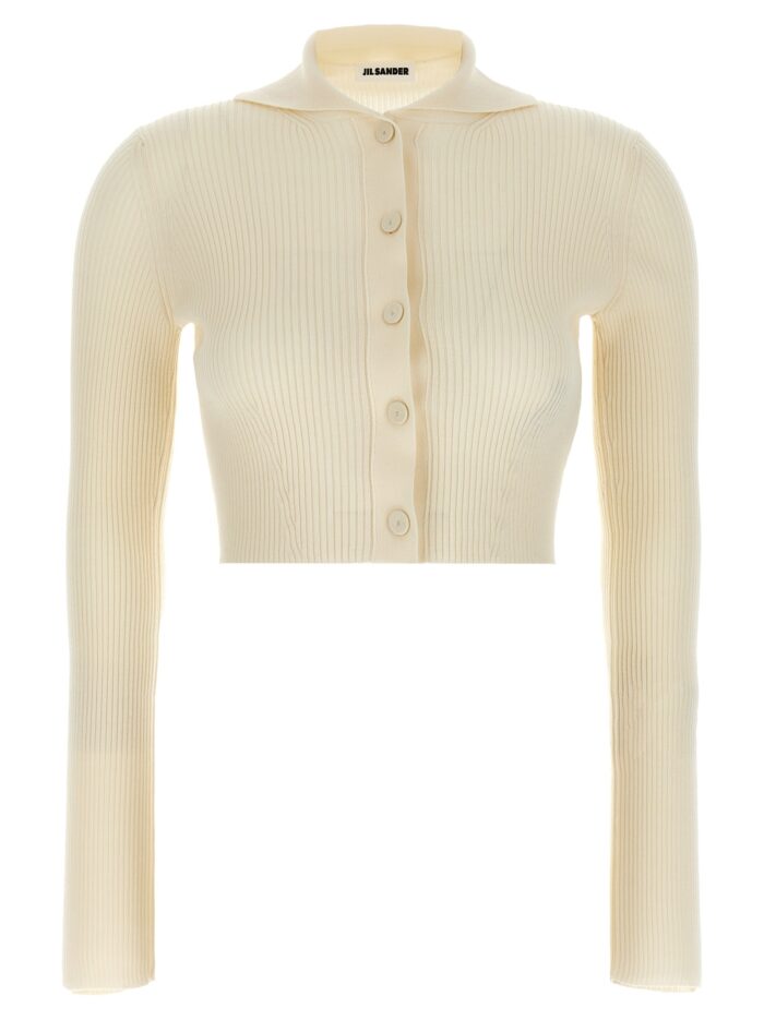 jil sander ribbed cardigan JIL SANDER Ribbed Cardigan
