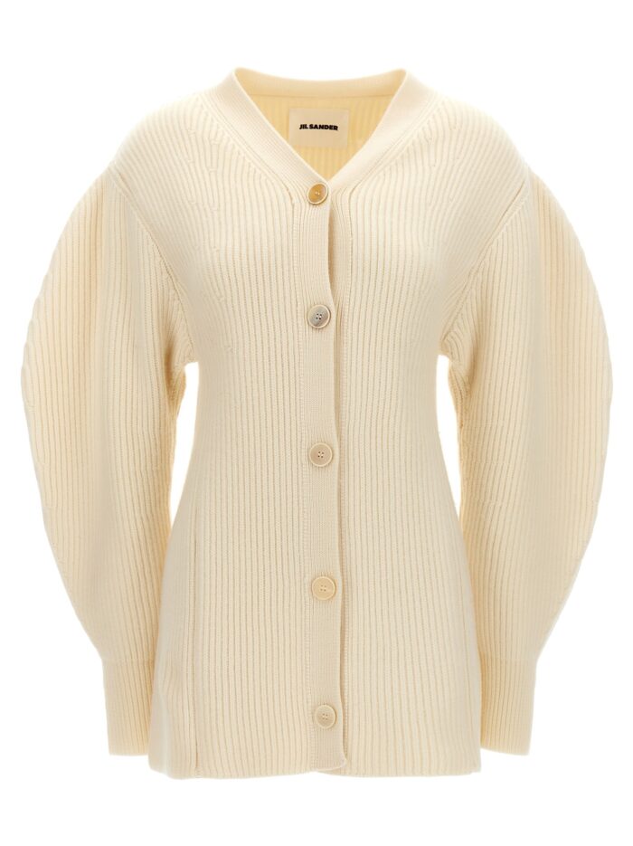 jil sander ribbed cardigan JIL SANDER Ribbed Cardigan