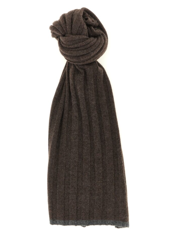 brunello cucinelli ribbed cashmere knit scarf Brunello Cucinelli Ribbed Cashmere Knit Scarf