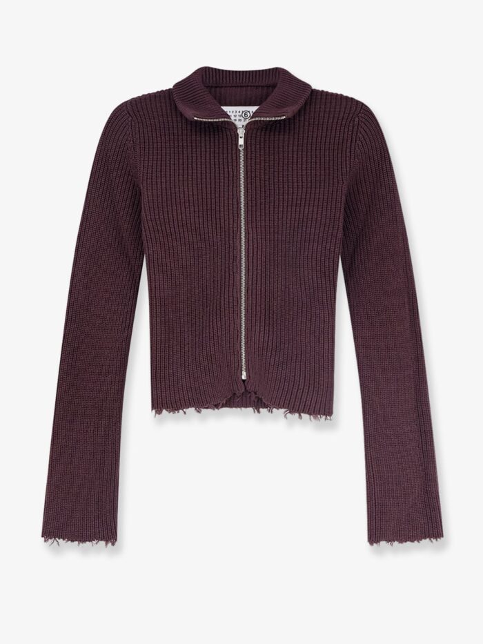 mm6 maison margiela ribbed cotton cardigan MM6 MAISON MARGIELA Ribbed Cotton Cardigan