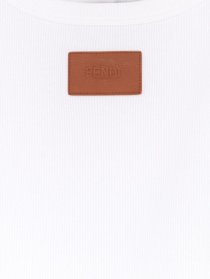 Fendi Ribbed Cotton Tank Top