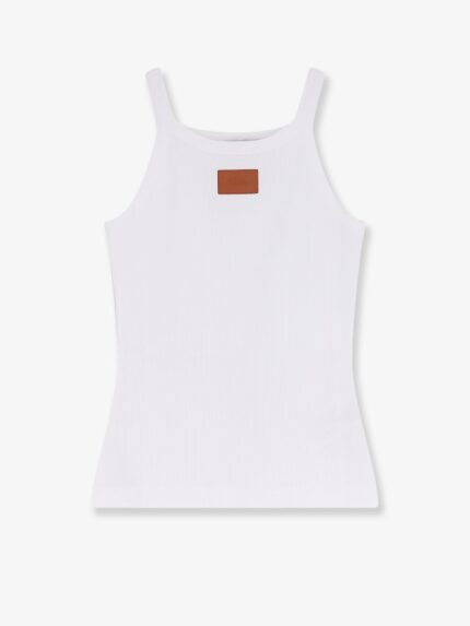 Fendi Ribbed Cotton Tank Top