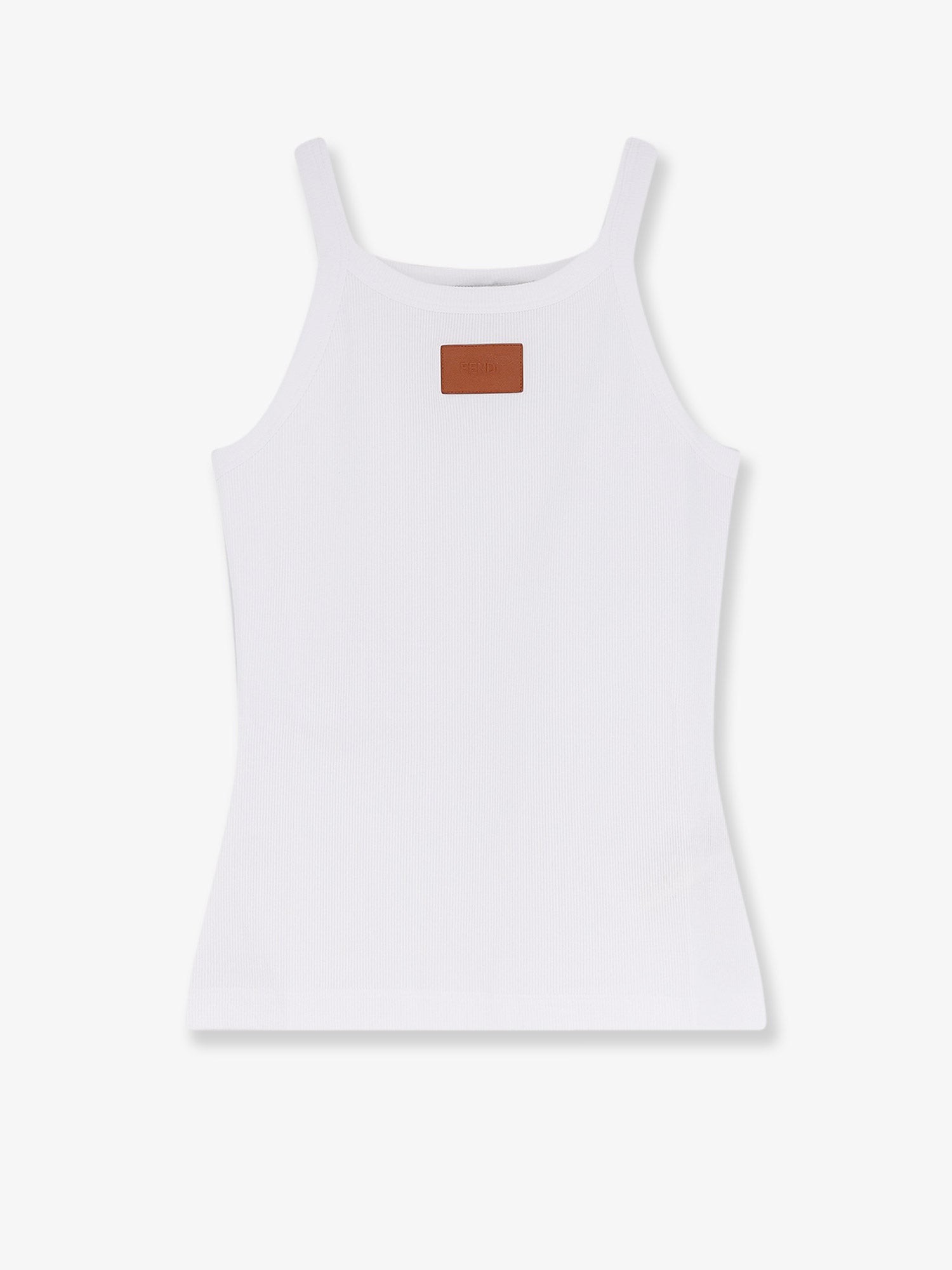 Fendi Ribbed Cotton Tank Top