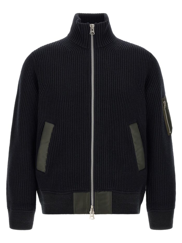 sacai ribbed knit blouson SACAI Ribbed Knit Blouson
