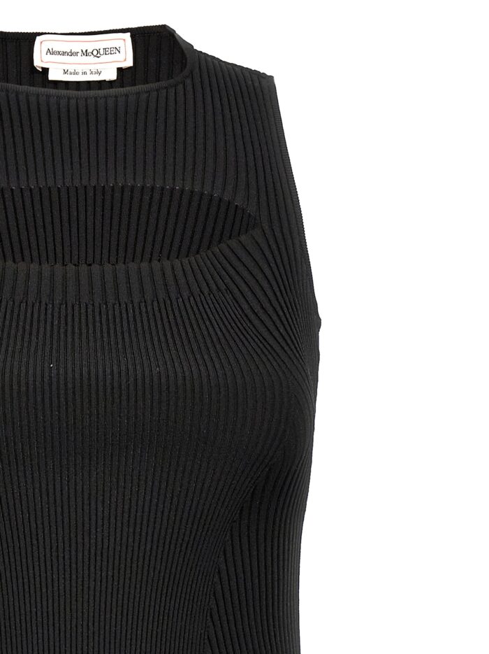 MCQUEEN Ribbed Knit Dress