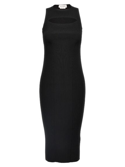 MCQUEEN Ribbed Knit Dress