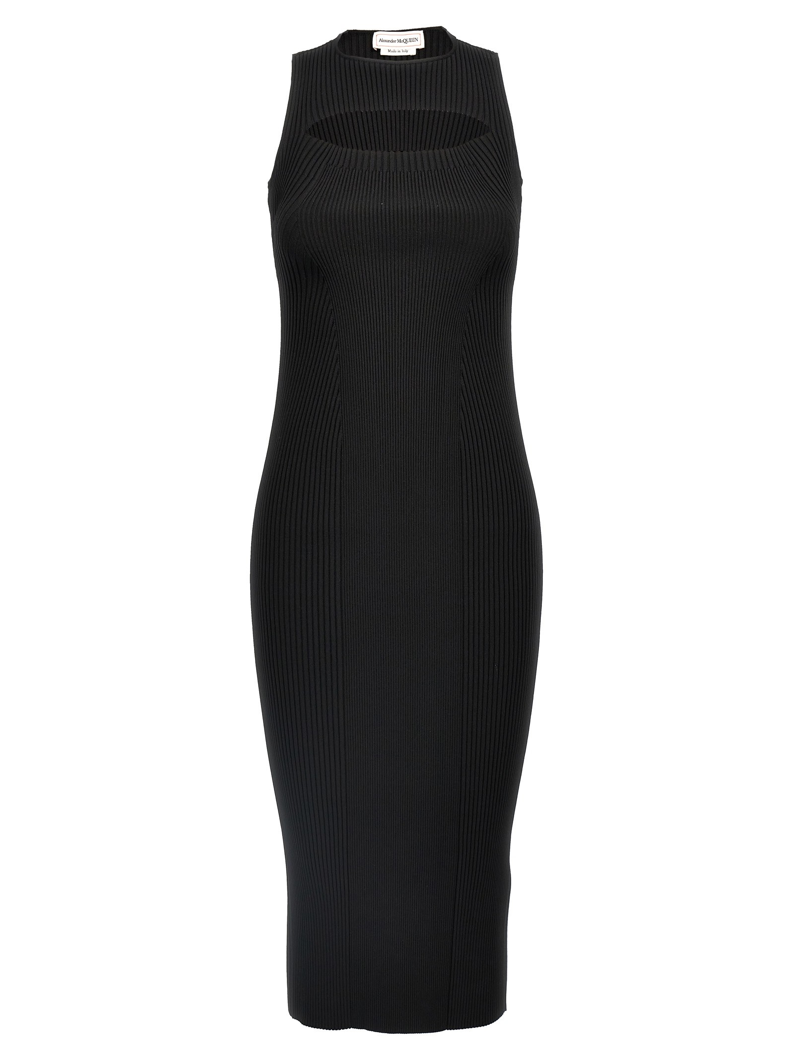 MCQUEEN Ribbed Knit Dress