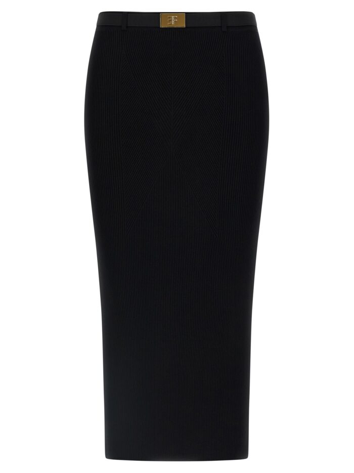 elisabetta franchi ribbed knit skirt Elisabetta Franchi Ribbed Knit Skirt
