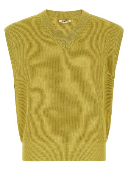 AURALEE Ribbed Knit Vest