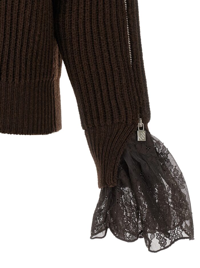 GIUSEPPE DI MORABITO Ribbed Lace Sweater
