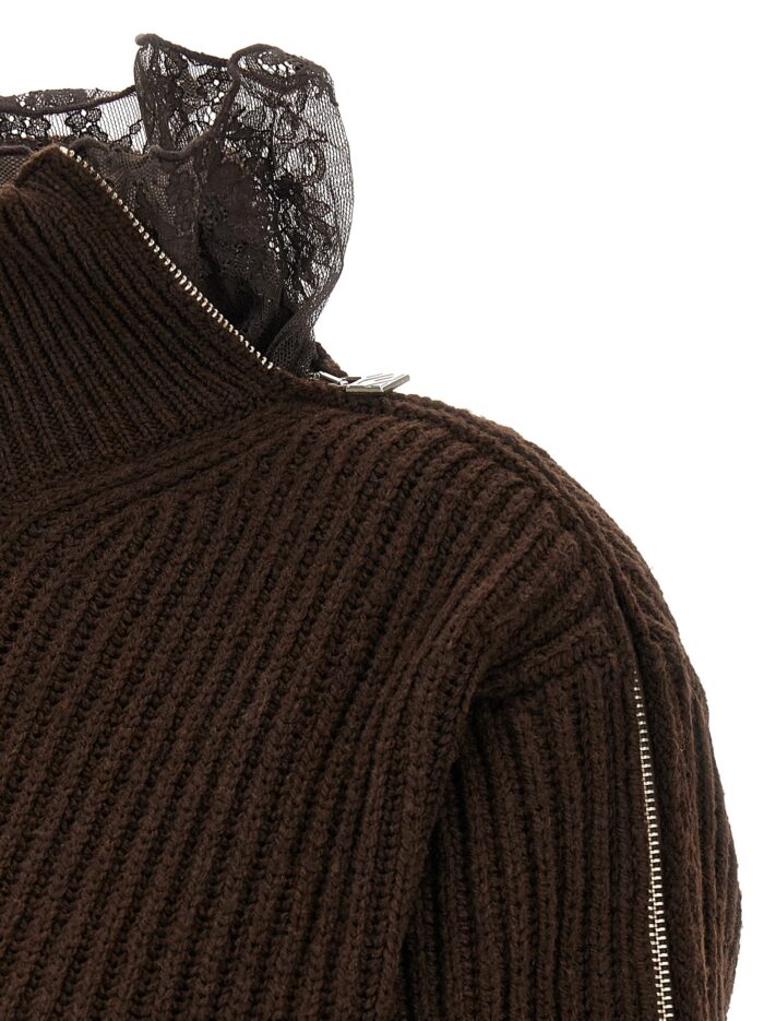 GIUSEPPE DI MORABITO Ribbed Lace Sweater
