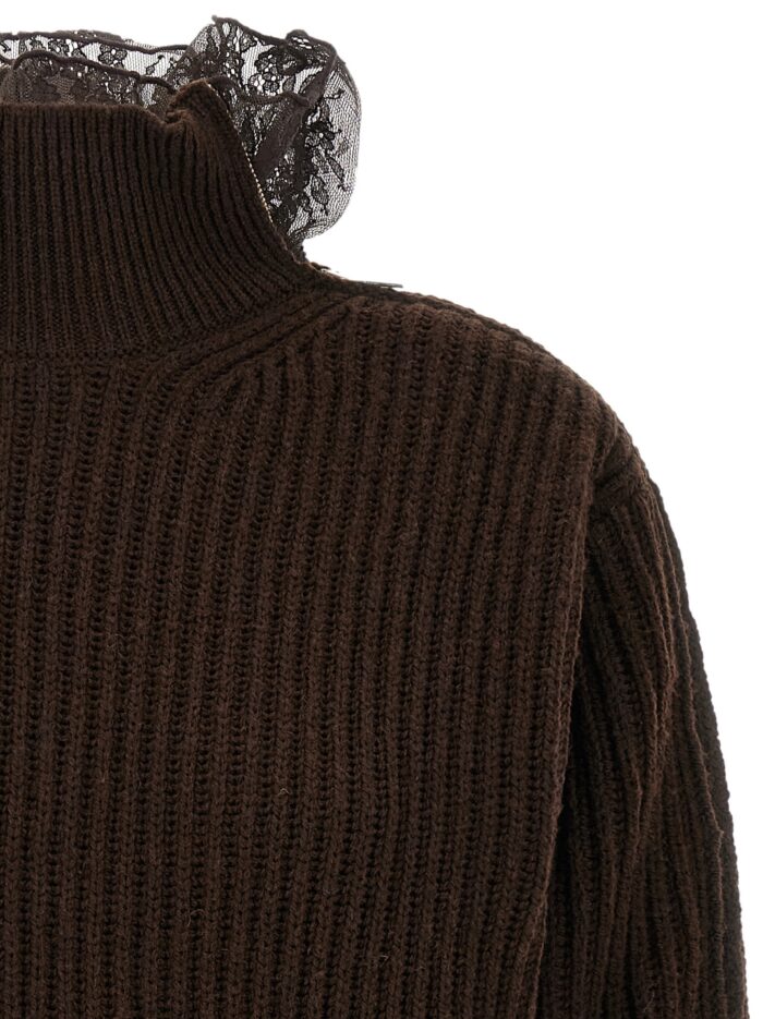 GIUSEPPE DI MORABITO Ribbed Lace Sweater