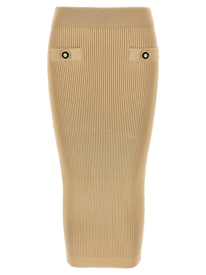 balmain ribbed midi skirt Balmain Ribbed Midi Skirt