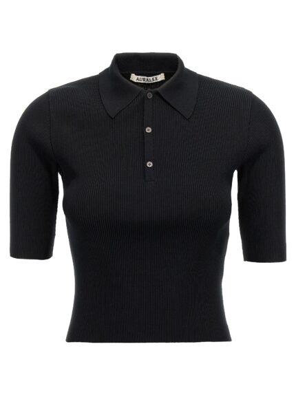 AURALEE Ribbed Polo Shirt