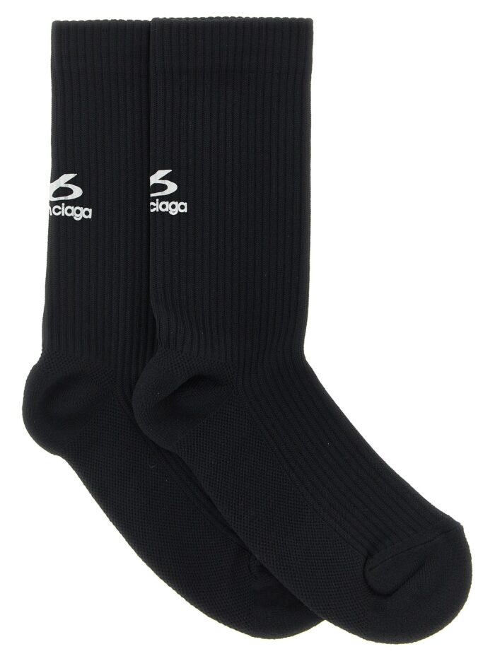 balenciaga ribbed socks with logo Balenciaga Ribbed Socks With Logo