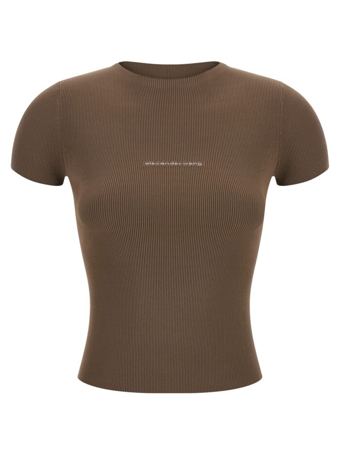 alexander wang ribbed t shirt with logo Alexander Wang Ribbed T-shirt With Logo