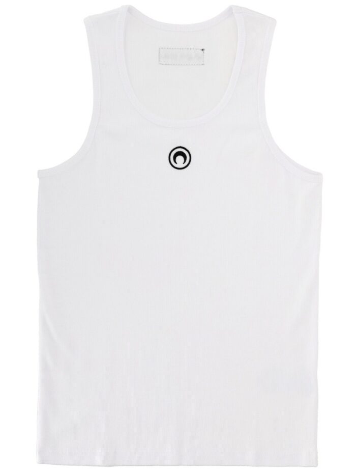 Marine Serre Ribbed Tank Top With Moon Logo