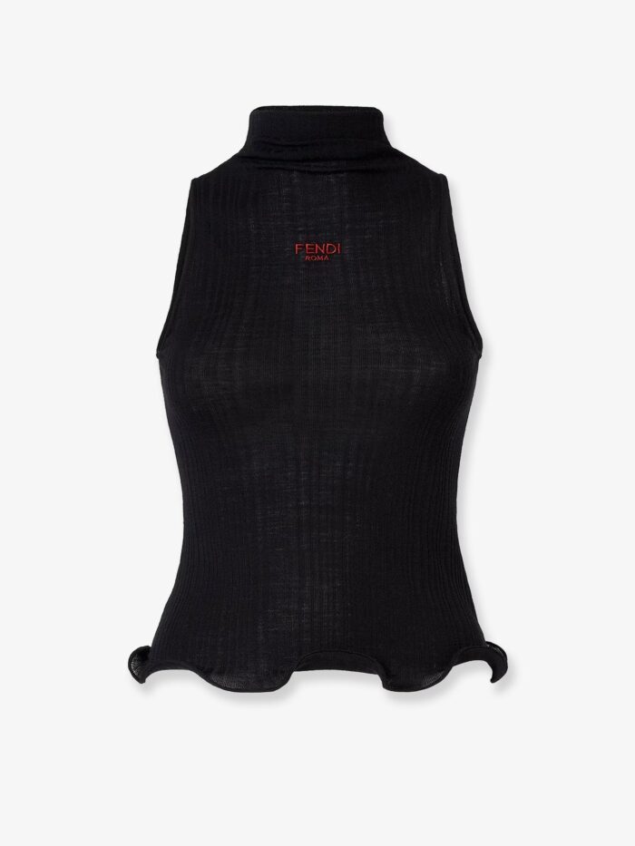 fendi ribbed virgin wool top Fendi Ribbed Virgin Wool Top