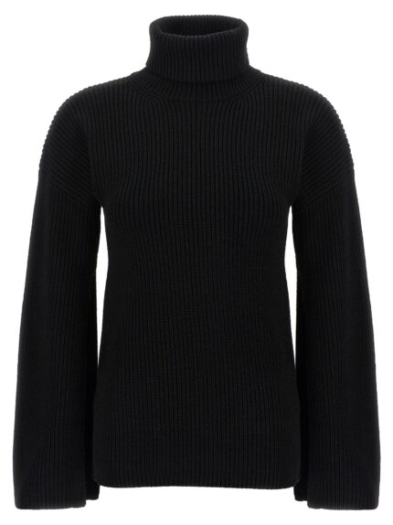 TOTEME Ribbed Wool Turtleneck Sweater