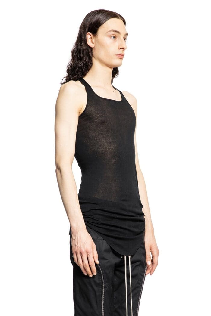 RICK OWENS Basic Rib Tank In Mini Rib Jersey