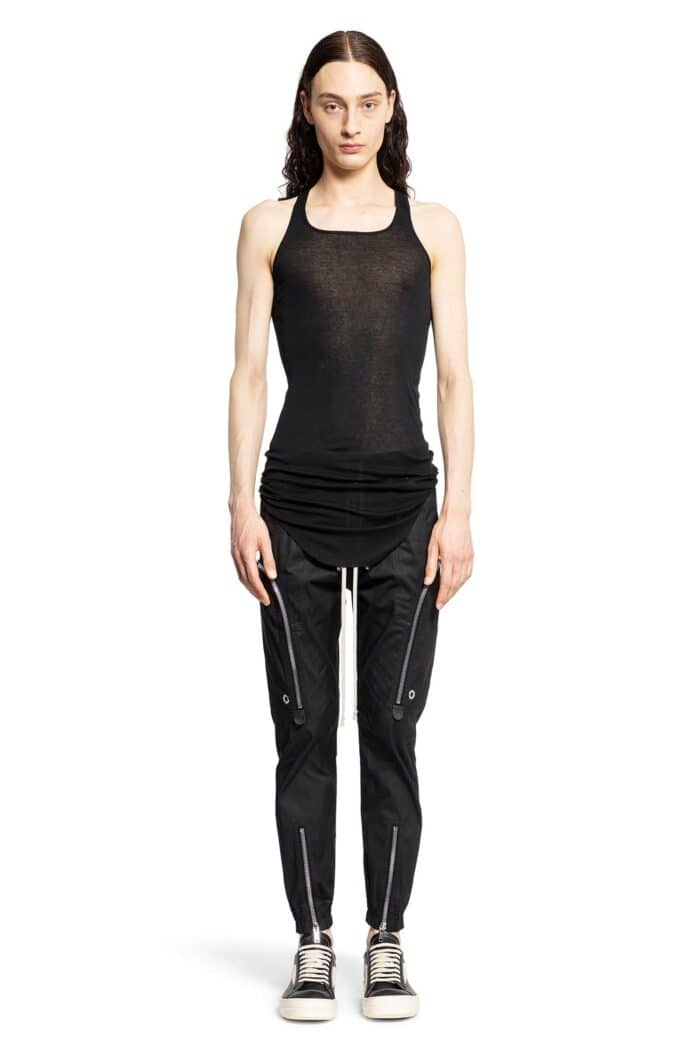 RICK OWENS Basic Rib Tank In Mini Rib Jersey