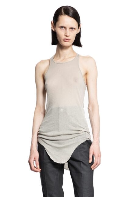 RICK OWENS Basic Rib Tank In Mini Rib Jersey