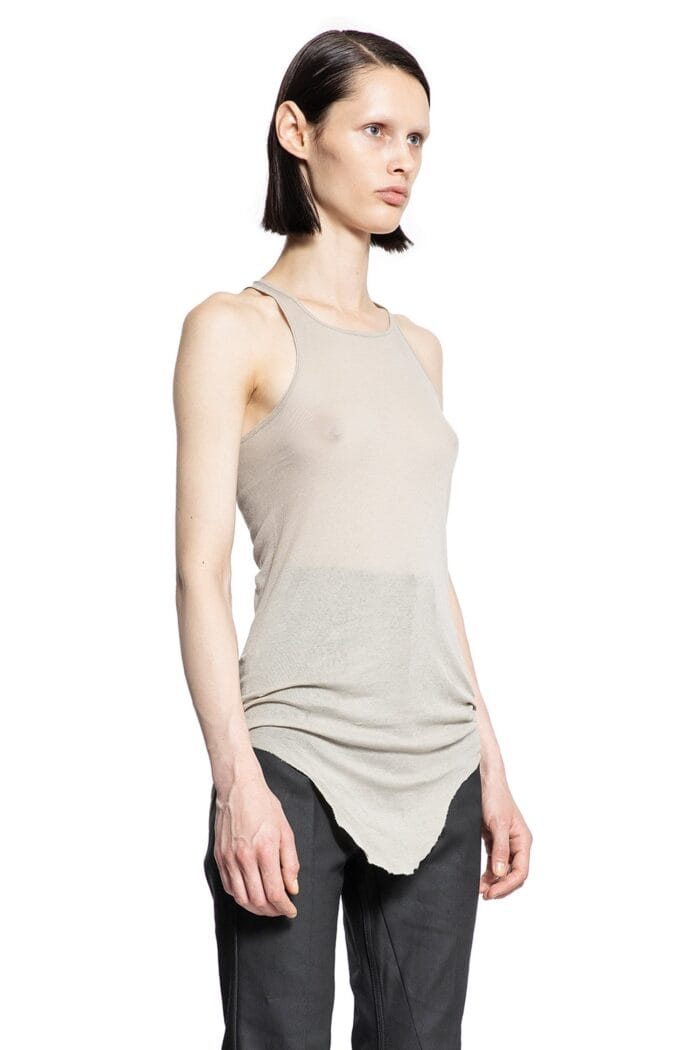 RICK OWENS Basic Rib Tank In Mini Rib Jersey