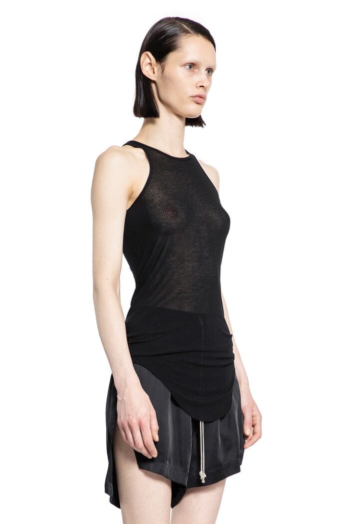RICK OWENS Basic Rib Tank In Viscose Silk Rib Jersey