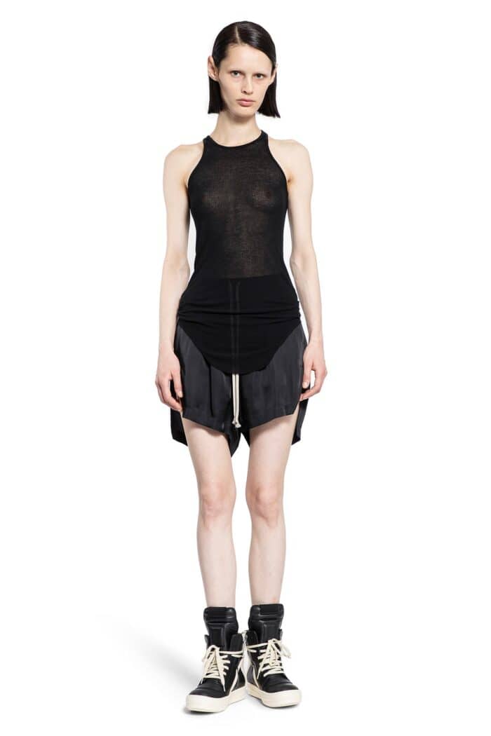 RICK OWENS Basic Rib Tank In Viscose Silk Rib Jersey
