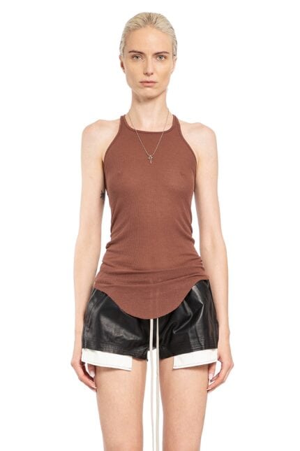 RICK OWENS Basic Rib Tank In Viscose Silk Rib Jersey