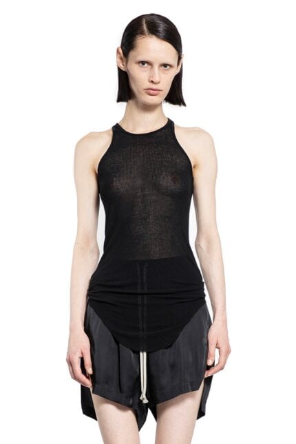 RICK OWENS Basic Rib Tank In Viscose Silk Rib Jersey