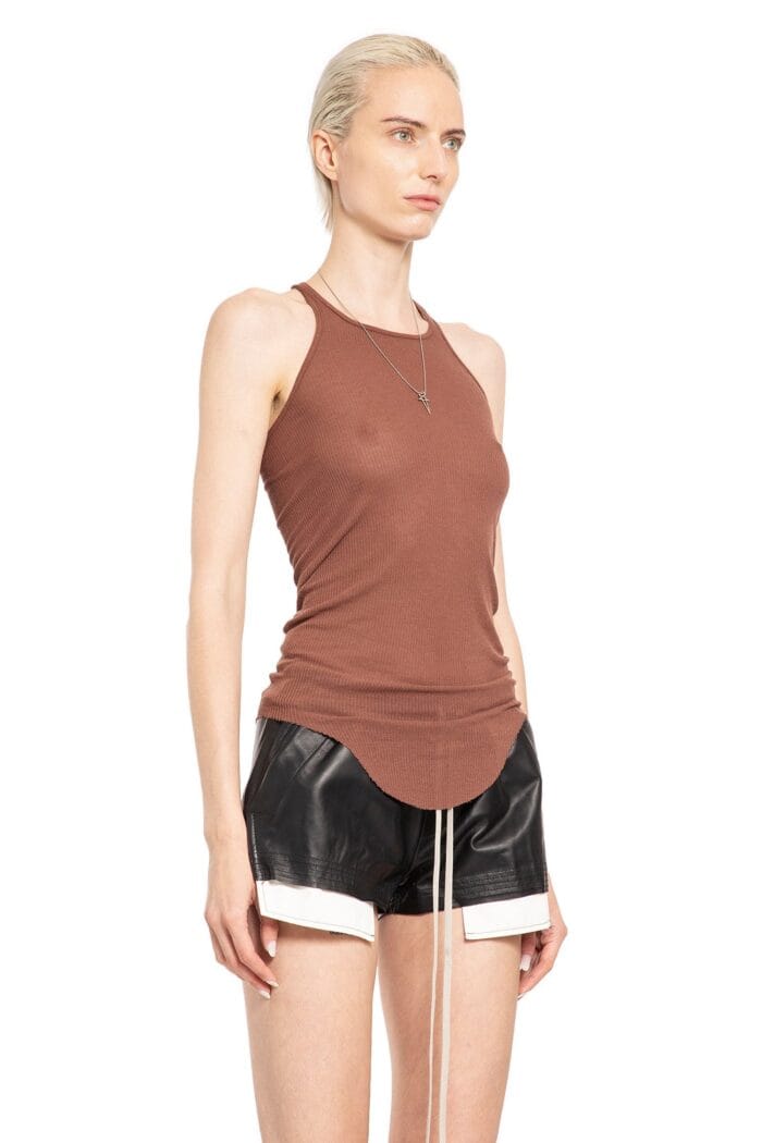 RICK OWENS Basic Rib Tank In Viscose Silk Rib Jersey