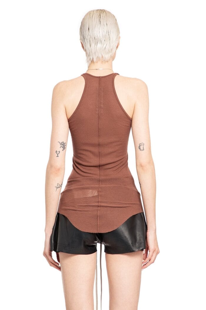 RICK OWENS Basic Rib Tank In Viscose Silk Rib Jersey