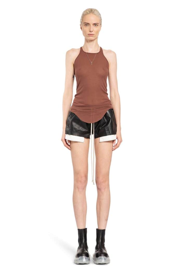 RICK OWENS Basic Rib Tank In Viscose Silk Rib Jersey