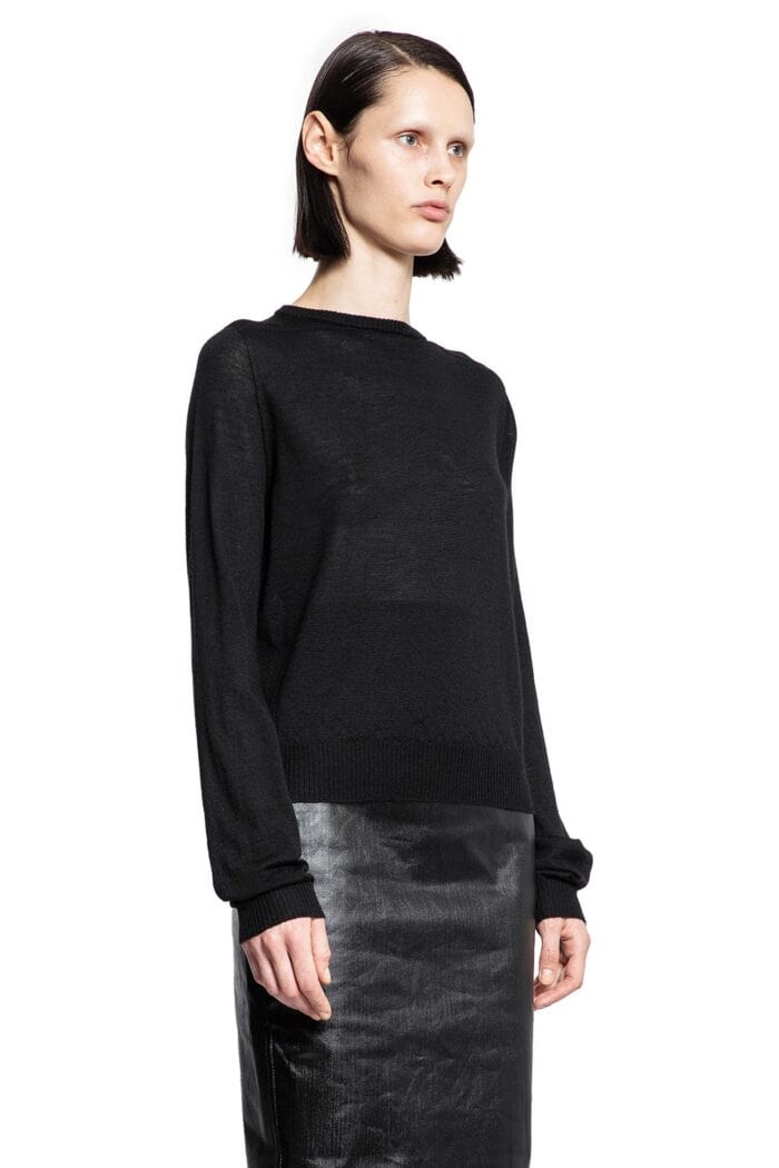 RICK OWENS Biker Level Round Neck In Wool